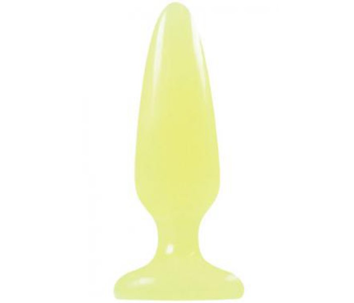 Анальная пробка Firefly Pleasure Plug - Small - Yellow светящаяся в темноте