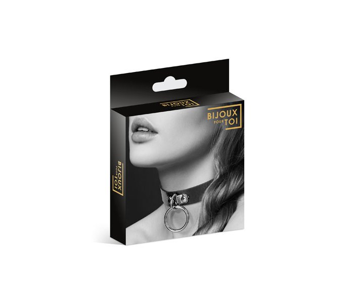 Чокер с кольцом черный COLLIER FETISH NOIR