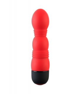 ВИБРАТОР TOYFA BLACK&RED,10 РЕЖИМОВ ВИБРАЦИИ, СИЛИКОНОВЫЙ,  11,4 СМ