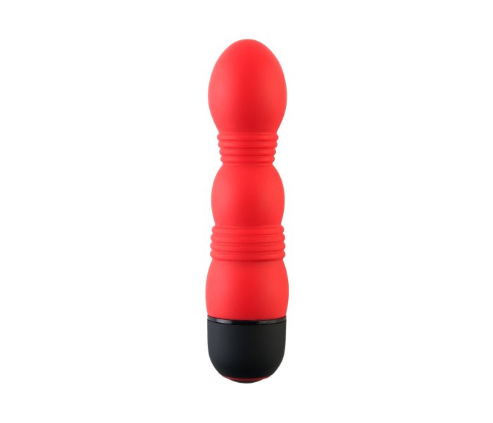 ВИБРАТОР TOYFA BLACK&RED,10 РЕЖИМОВ ВИБРАЦИИ, СИЛИКОНОВЫЙ,  11,4 СМ