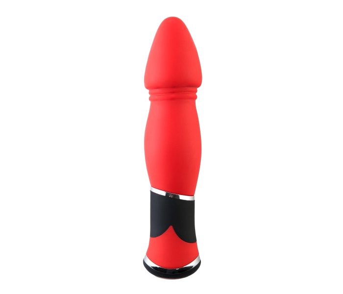ВИБРАТОР TOYFA BLACK&RED, 10 РЕЖИМОВ ВИБРАЦИИ, СИЛИКОНОВЫЙ, КРАСНЫЙ, 11,4 СМ