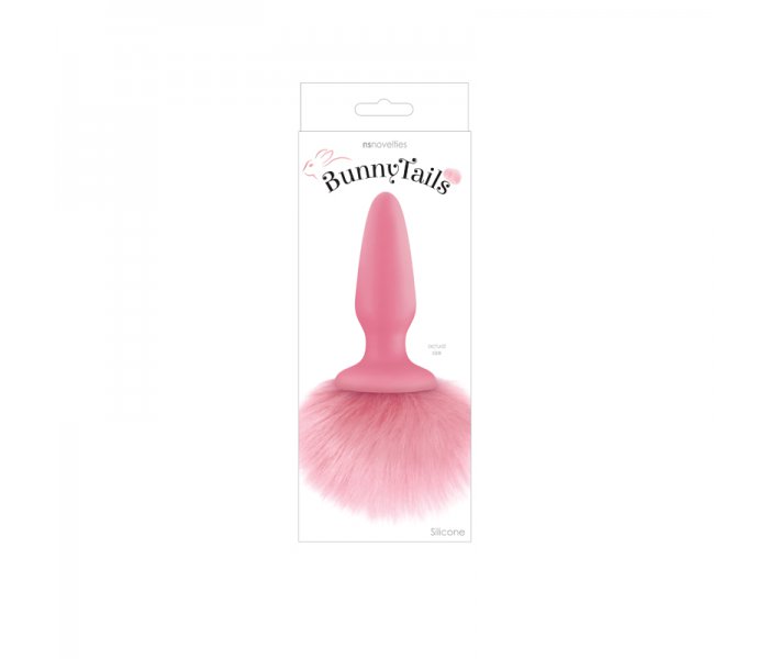 Анальная пробка с коротким розовым хвостиком Bunny Tails - Pink