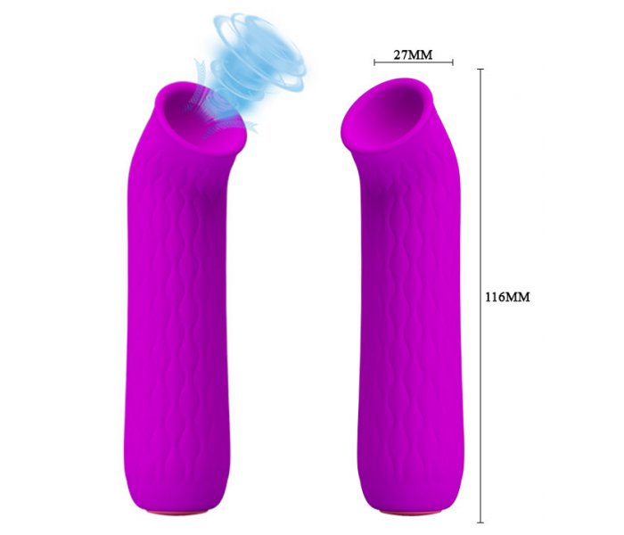ВАКУУМНЫЙ СТИМУЛЯТОР "EDWIN" 12 режимов вакуума, L 116 мм D 27 мм, фиолетовый
