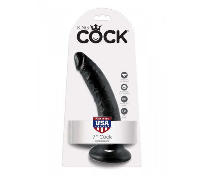 Фаллоимитатор на присоске черный King Cock 7