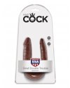 Двусторонний дилдо коричневый King Cock U-Shaped Small Double Trouble Brown