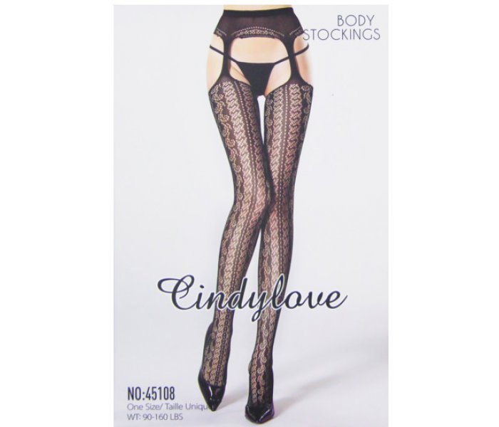 45108 Чулки с поясом “CindyLove” черные , OS, Black