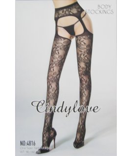 4816 Чулки с поясом “CindyLove” черные , OS, Black