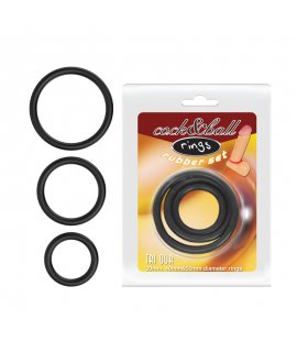 Набор Эрекционных колец Cock & Ball rings Rubber Set