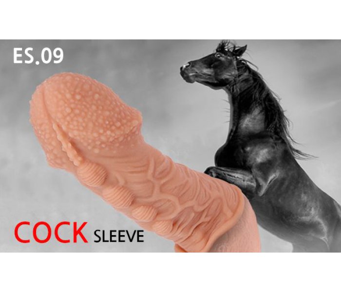 Насадка на фаллос, с пузыриками, венками и ребристостью, размер S