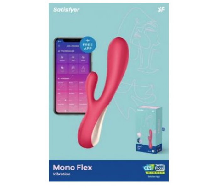 Вибромассажер Satisfyer Mono Flex с возможностью управления через приложение - красный