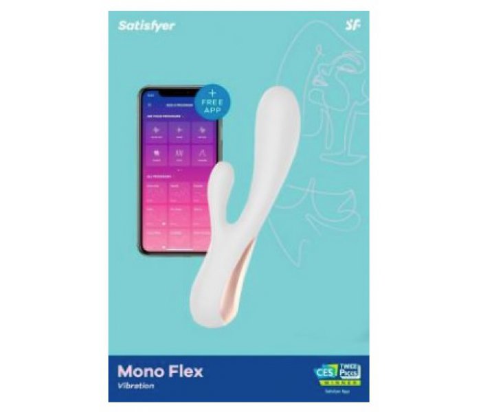 Вибромассажер Satisfyer Mono Flex с возможностью управления через приложение - белый