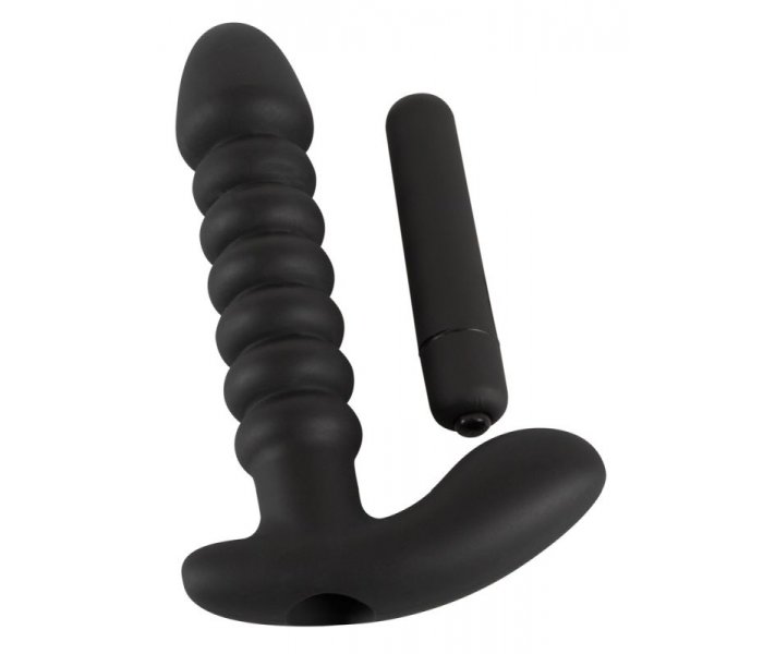 Ребристый вибростимулятор Black Velvets Vibrator