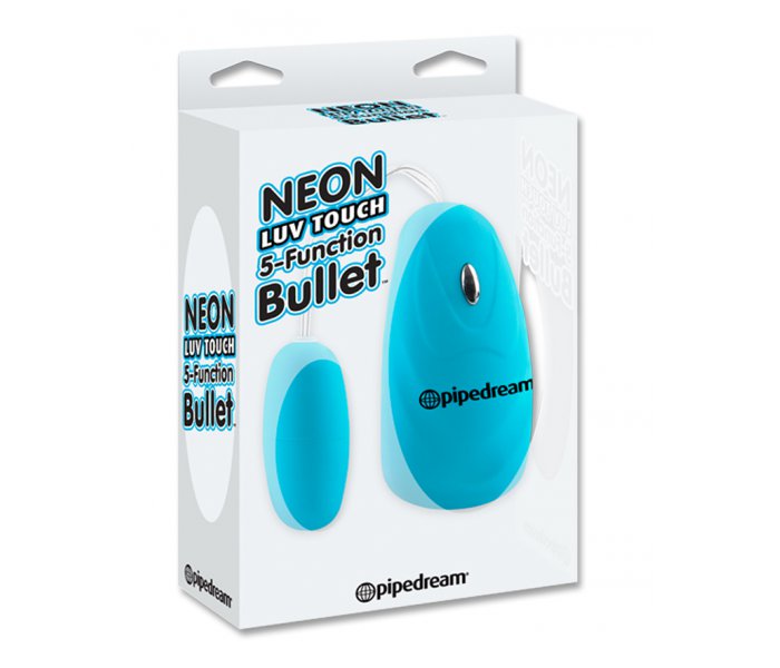 Вибропуля голубая на пульте управления Neon Luv Touch 5-Function Bullet