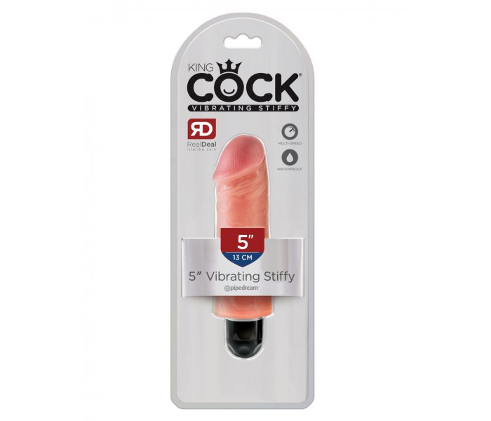 Вибромассажер реалистик King Cock 5 Vibrating Stiffy - Flesh