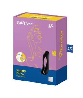 УНИВЕРСАЛЬНЫЙ ПАЛЬЧИКОВЫЙ ВИБРАТОР SATISFYER CANDY CANE BLACK