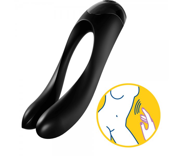 УНИВЕРСАЛЬНЫЙ ПАЛЬЧИКОВЫЙ ВИБРАТОР SATISFYER CANDY CANE BLACK