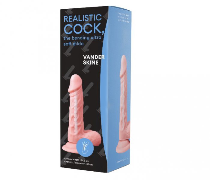 Фаллоимитатор Vander Realistic Cock Bending Ultra Soft Dildo 6.5, Светлый