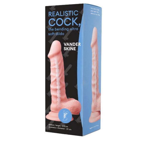 Фаллоимитатор Vander Realistic Cock Bending Ultra Soft Dildo 6.7, Светлый