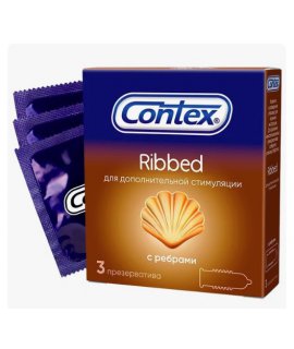 Презервативы Contex Ribbed, 3 шт