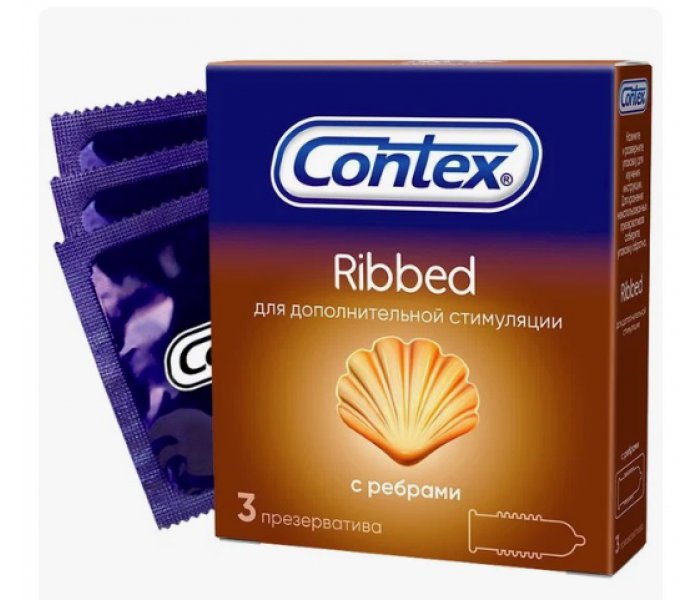 Презервативы Contex Ribbed, 3 шт