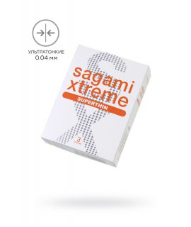 3 шт ПРЕЗЕРВАТИВЫ SAGAMI, XTREME, 0.04, ЛАТЕКС, 19 СМ, 5,4 СМ, 3 ШТ.