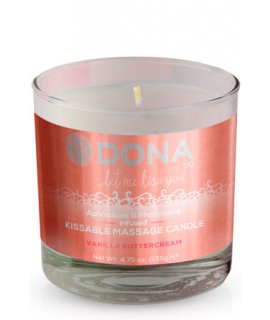 Вкусовая массажная свеча DONA Kissable Massage Candle Vanilla Buttercream 135 г