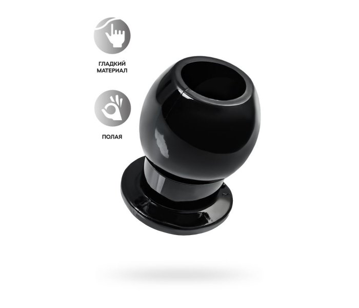 Анальная втулка TOYFA Basic M, TPE, чёрная, 6,5 см