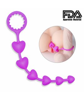 Анальная цепочка с эрекционным кольцом "Lily", Фиолетовый