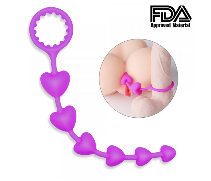 Анальная цепочка с эрекционным кольцом "Lily", Фиолетовый