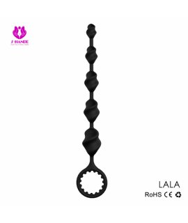 Анальная цепочка с эрекционным кольцом "Lala", Черный