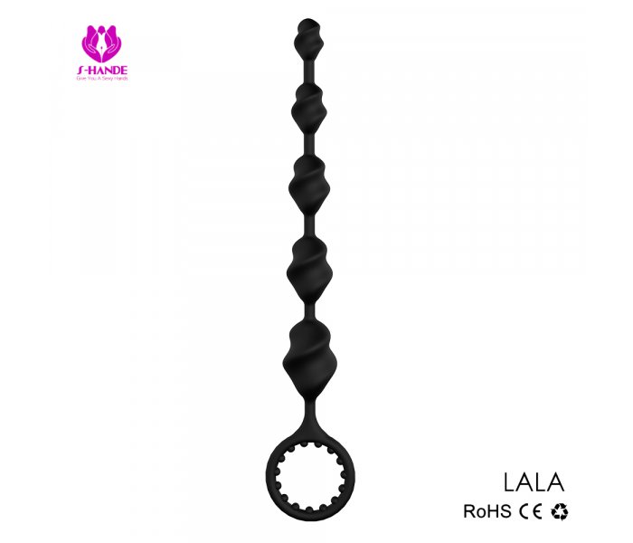 Анальная цепочка с эрекционным кольцом "Lala", Черный