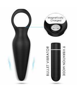 Анальный плаг с вибропулей "Dada",Черный