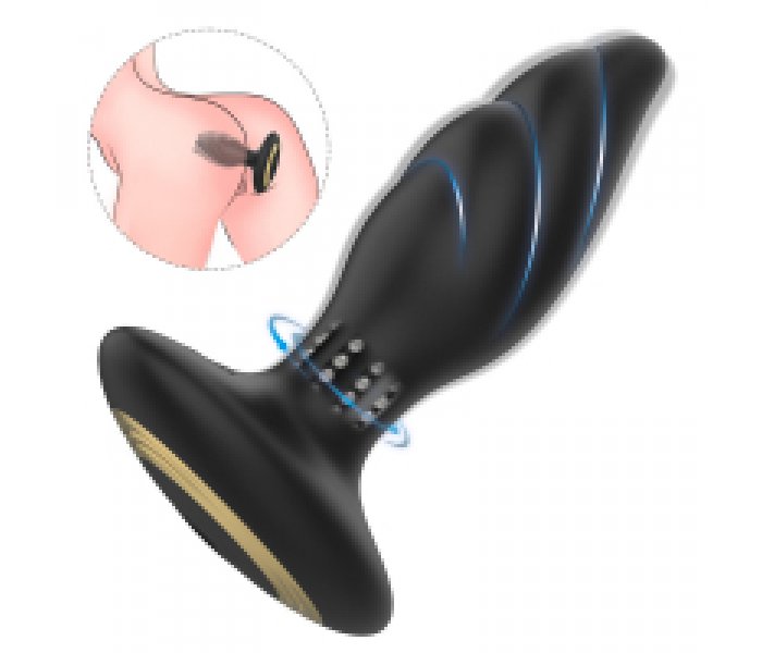 Анальная вибропробка с риммингом "Whirlwind", Черный