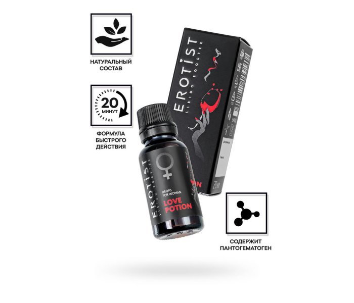 Возбуждающие капли Erotist LOVE POTION, для женщин, 20мл