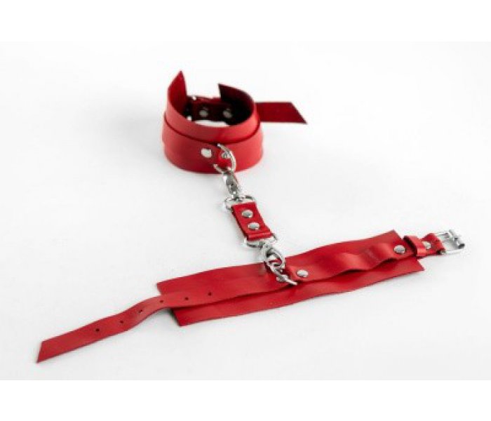 ОКОВЫ из натуральной кожи цвет красный