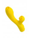 Вакуум-волновой стимулятор Eromantica Mia с вибрацией и язычками, силикон, желтый, 22 см