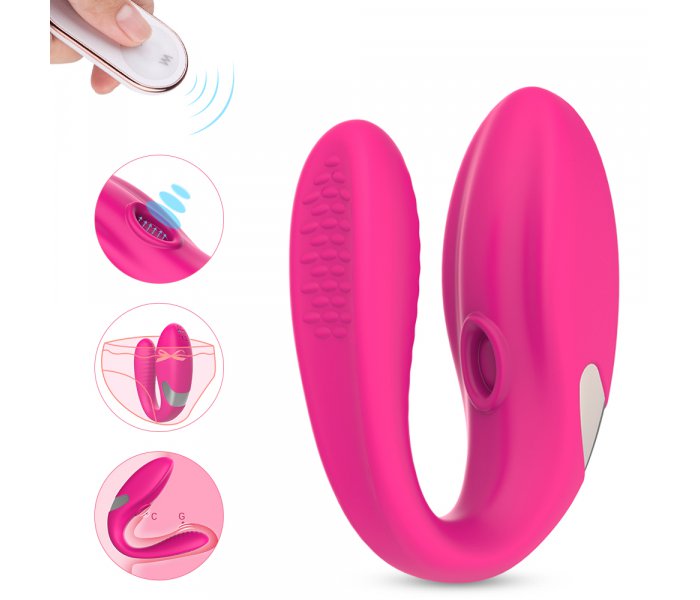 Вибромассажер 2 в 1 "Umi-RCT", Розовый