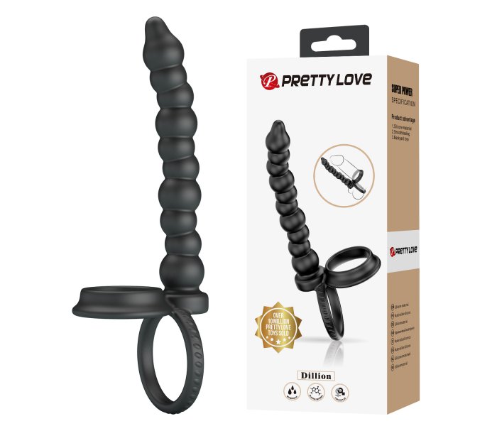 Эрекционное кольцо с анальными бусами