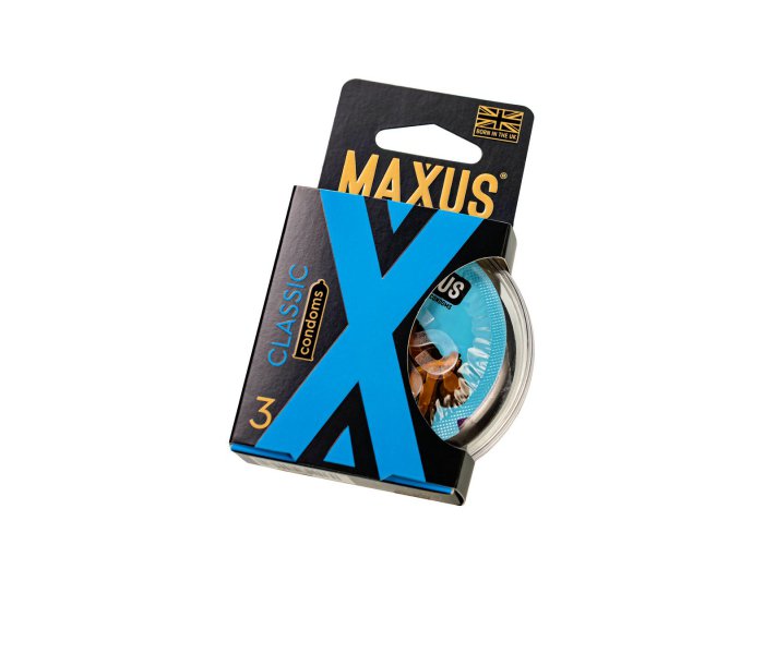 Презервативы Maxus Classic, классические, латекс, пластиковы кейс, 3 шт.