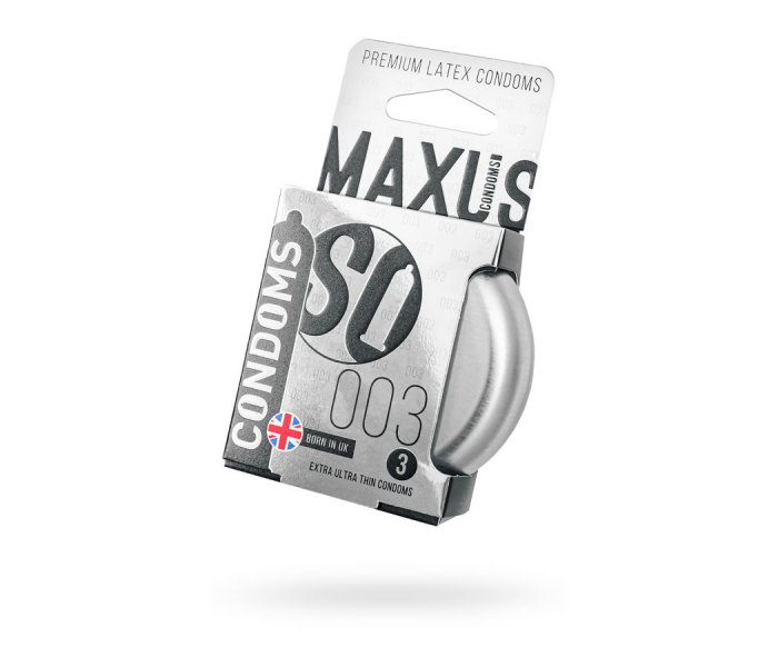 Презервативы Maxus 003, ультро-тонкие, латекс, железный кейс, 3 шт.