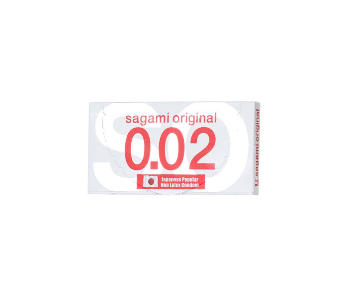 2 шт ПРЕЗЕРВАТИВЫ SAGAMI, ORIGINAL 0.02, ПОЛИУРЕТАН, УЛЬТРАТОНКИЕ, ГЛАДКИЕ, 19 СМ, 5,8