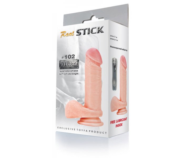 Вибратор RealStick #102 телесный, 7 режимов вибрации, 17 см