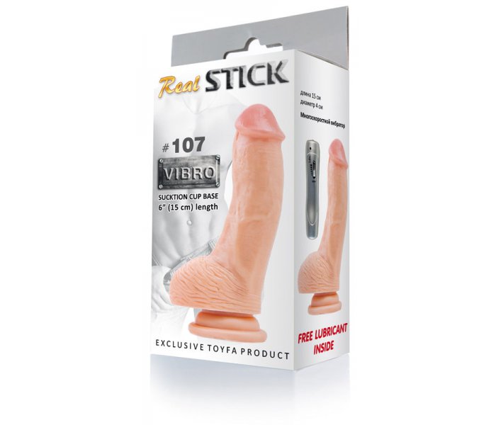 Вибратор RealStick #107 телесный, 7 режимов вибрации, 15 см