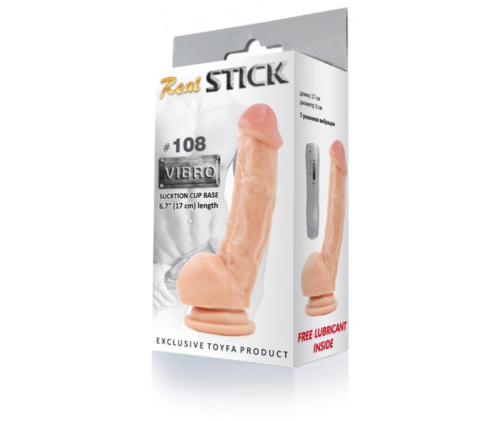 Вибратор RealStick #108 телесный 17 см 7 режимов вибрации