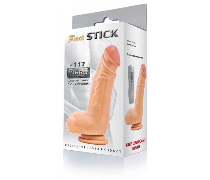 Вибратор RealStick #117 телесный 19 см 7 режимов вибрации