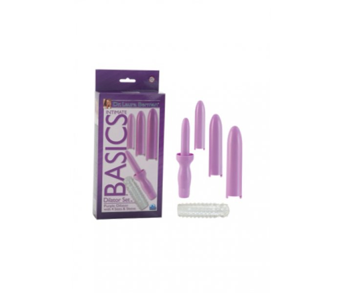 Вибромассажер Dilator Set Purple Dilator with 4 Sizes & Sleeve с насадками фиолетовый