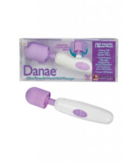 Вибромассажер Danae Ultra Powerful Hand Held Massger белый с фиолетовым