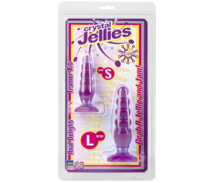 Набор Crystal Jellies из двух анальных стимуляторов Anal Trainer Kit фиолетовый