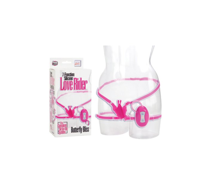 Стимулятор клитора 7-Function Silicone Love Rider Butterfly Bliss из силикона розовый